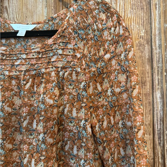 LC Lauren Conrad Multicolor Textured Top - Picture 3 of 3